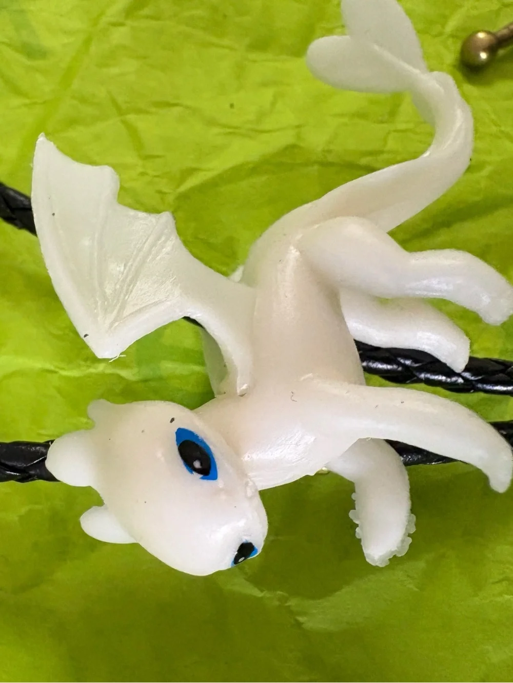 White Dragon Pendant Necklace with Blue Eyes Bolo Tie
